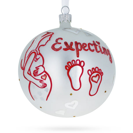 Mother-to-Be Glass Ball Christmas Ornament 4 Inches in Multi color Round