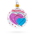 Valentine's Day Colorful Hearts Design Glass Ball Christmas Ornament 3.25 Inches in Multi color Round