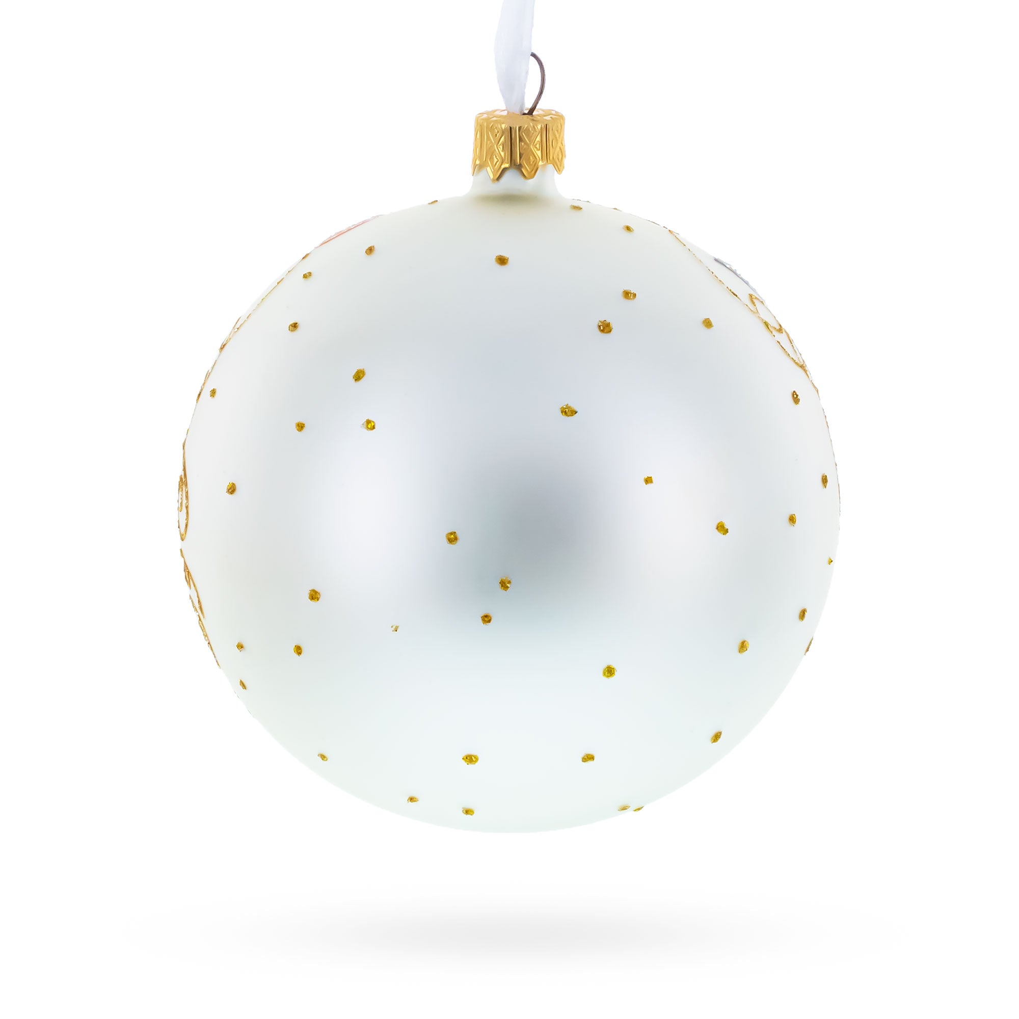 Turkey in Hat Thanksgiving Glass Ball Christmas Ornaments 4 InchesUkraine , dimensions in inches: 4 x 4 x 4