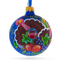Thanksgiving Feast: Turkey and Thanksgiving Party Blown Glass Ball Christmas Ornaments 3.25 Inches in Blue color, Round shape