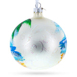 Santa Hat Relaxing at Beach Glass Ball Christmas Ornament 4 InchesUkraine , dimensions in inches: 4 x 4 x 4