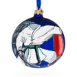 Masterful Martial Arts: Martial Arts Blown Glass Ball Christmas Ornament 4 Inches in Blue color, Round shape