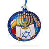 Menorah and Jewish Symbols Glass Ball Ornament 4 Inches by BestPysanky