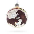 Bull and Bear Stock Market Glass Ball Christmas Ornament 3.25 Inches in Multi color Round