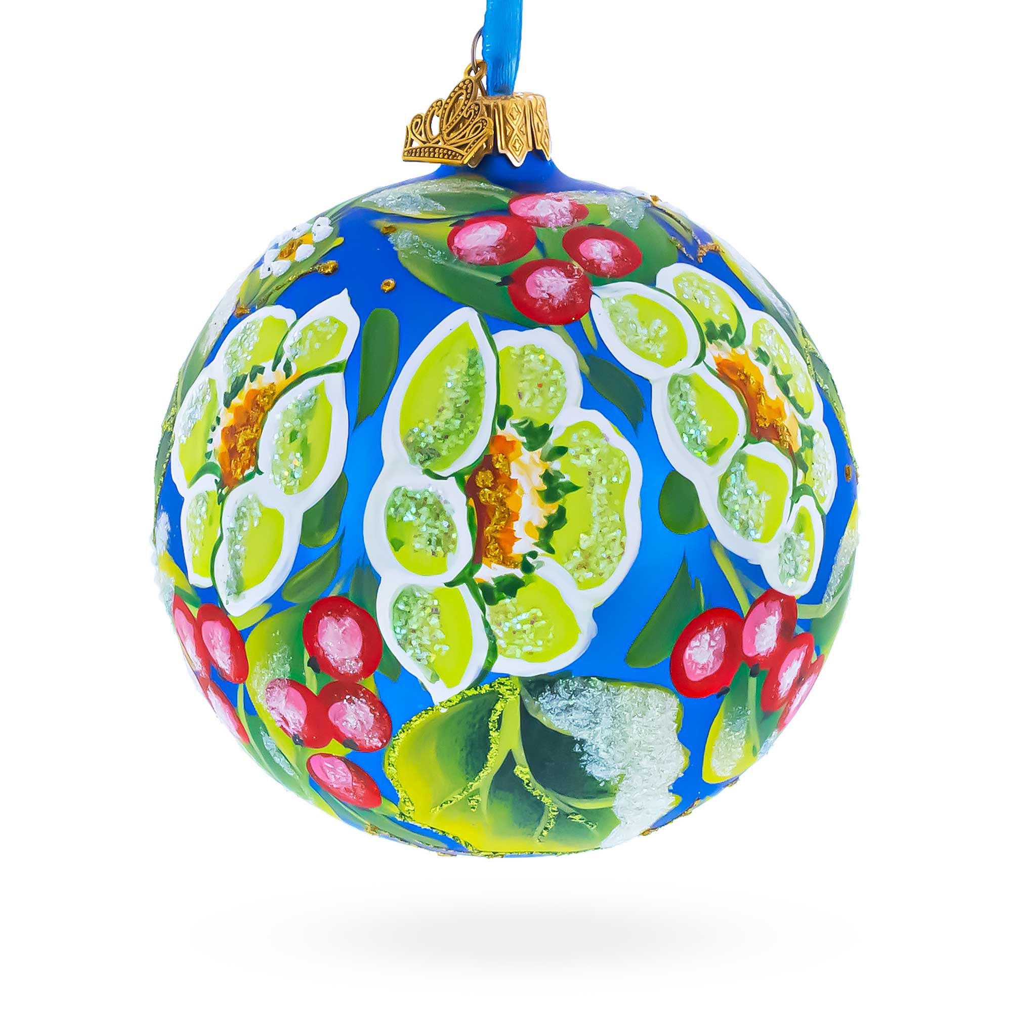 Christmas Magic Glass Ball Christmas Ornament, 4 Inches in Multi color Round