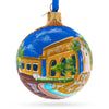 Glass Institute of Arts in Detroit, Michigan Glass Ball Christmas Ornament 3.25 Inches in Multi color Round