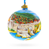 The Walls of Dubrovnik, Croatia Glass Ball Christmas Ornament 4 Inches in Multi color Round