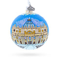 The Papal Basilica of Saint Peter, Vatican Glass Ball Christmas Ornament 3.25 Inches in Multi color Round