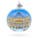 The Papal Basilica of Saint Peter, Vatican Glass Ball Christmas Ornament 3.25 Inches in Multi color Round