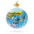 Blue City Chefchaouen, Morocco Glass Ball Christmas Ornament 3.25 Inches in Multi color Round