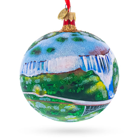 Victoria Falls, Republic of Zimbabwe Glass Ball Christmas Ornament 4 Inches in Multi color Round