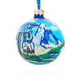Matterhorn, Zermatt, Switzerland Glass Ball Christmas Ornament 3.25 Inches in Blue color, Round shape