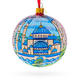 The Blue Mosque, Istanbul, Turkey Glass Ball Christmas Ornament 4 Inches in Multi color Round