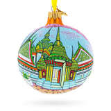 Wat Phra Chetuphon (Wat Pho), Bangkok, Thailand Glass Ball Christmas Ornament 4 Inches in Multi color Round