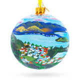 Queenstown, New Zealand Glass Ball Christmas Ornament 4 Inches in Blue color Round
