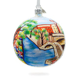 River Walk in San Antonio, Texas, USA Glass Ball Christmas Ornament 4 Inches in Multi color, Round shape