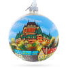 Glass Old Quebec, Quebec City, Canada Glass Ball Christmas Ornament 4 Inches in Multi color Round