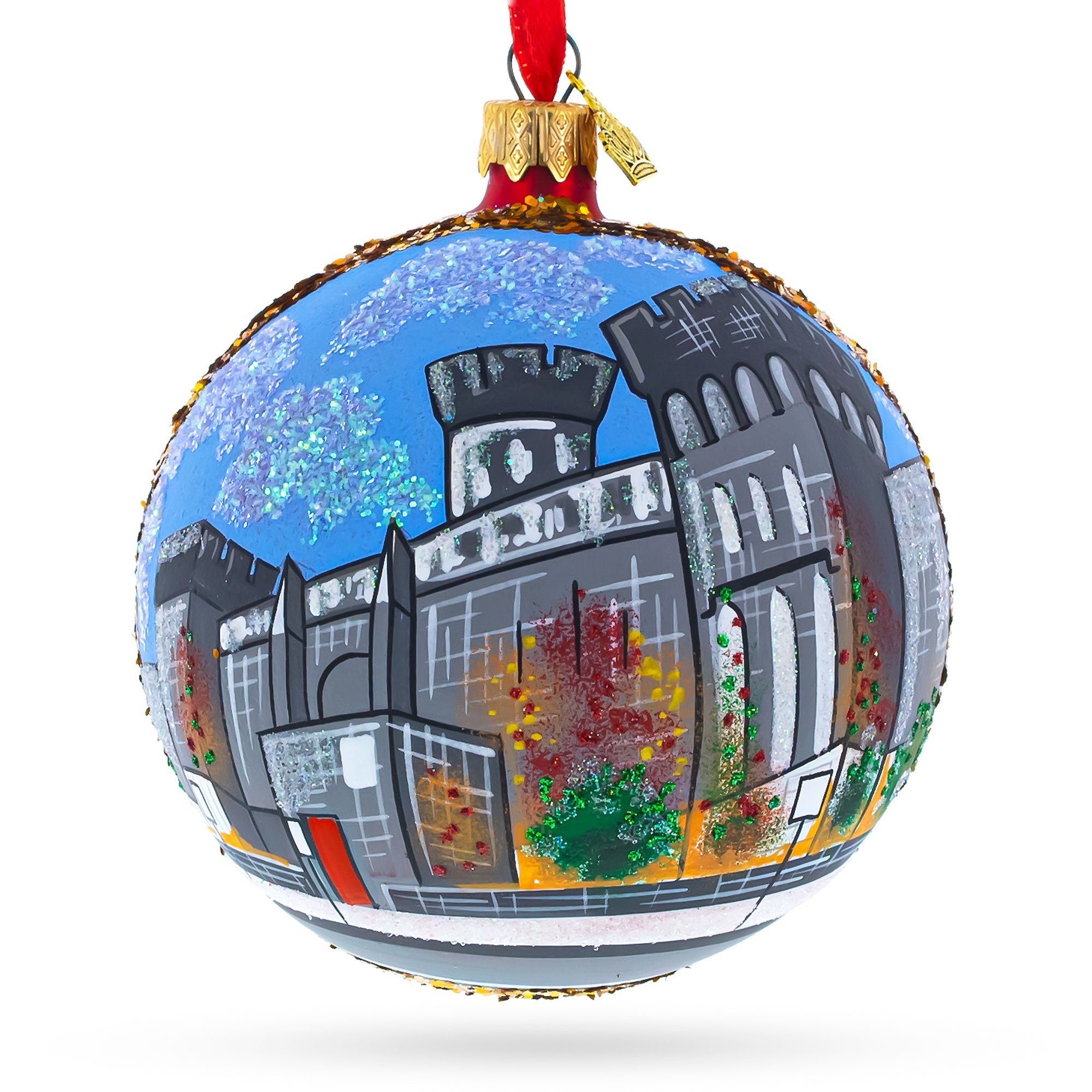 Eastern State Penitentiary History Museum, Philadelphia, Pennsylvania, USA Glass Ball Christmas Ornament 4 Inches in Multi color Round