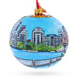 Granville Island, Vancouver, Canada Glass Ball Christmas Ornament 4 Inches in Multi color Round
