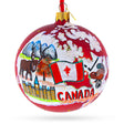 Travel to Canada Glass Ball Christmas Ornament 4 Inches in Multi color, Round shape