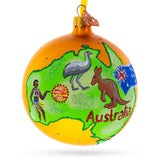 Travel to Australia Glass Ball Christmas Ornament 4 Inches in Multi color, Round shape