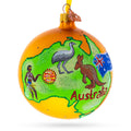 Travel to Australia Glass Ball Christmas Ornament 4 Inches in Multi color Round