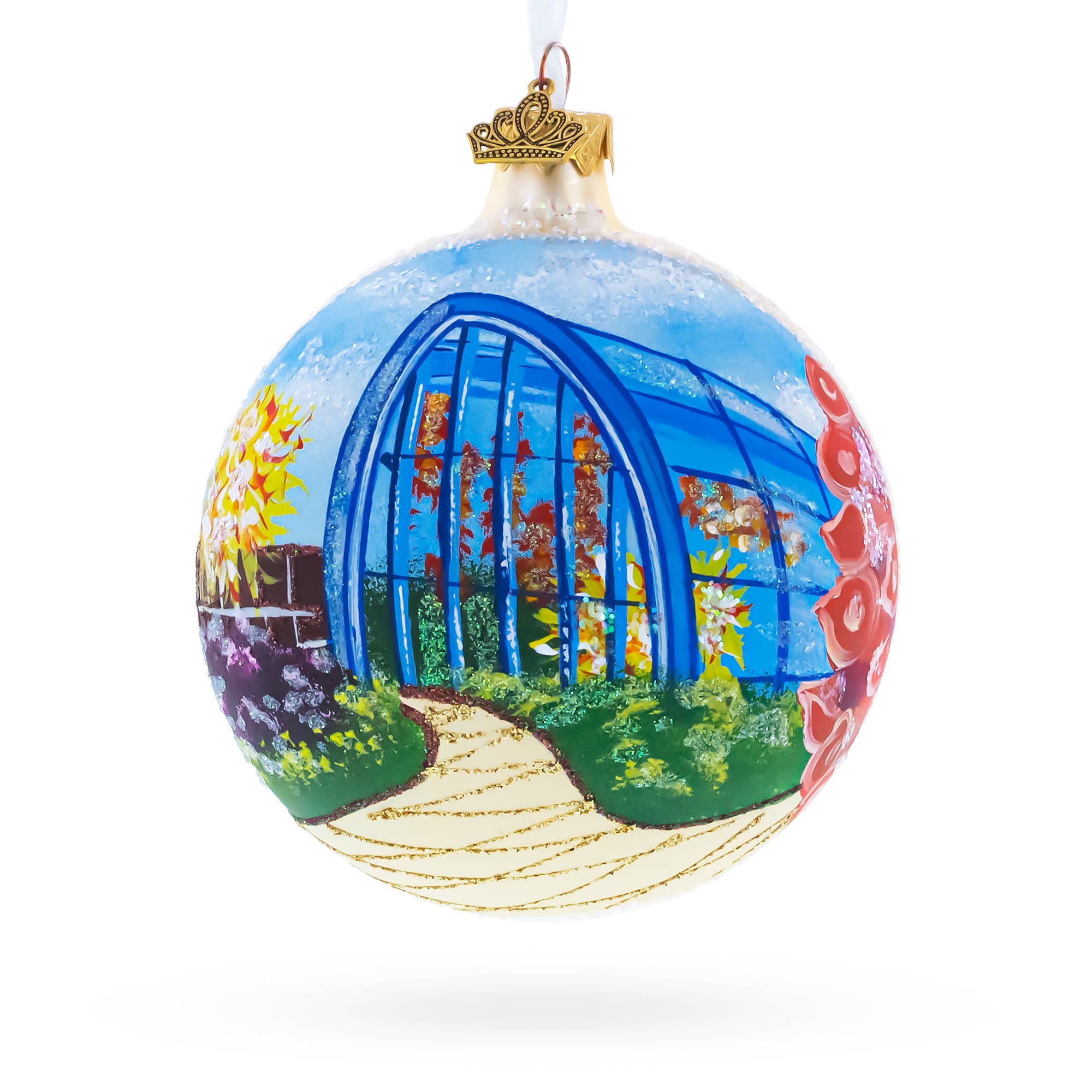 Chihuly Garden and Glass, Seattle, Washington, USA Glass Ball Christmas Ornament 4 Inches in Multi color Round
