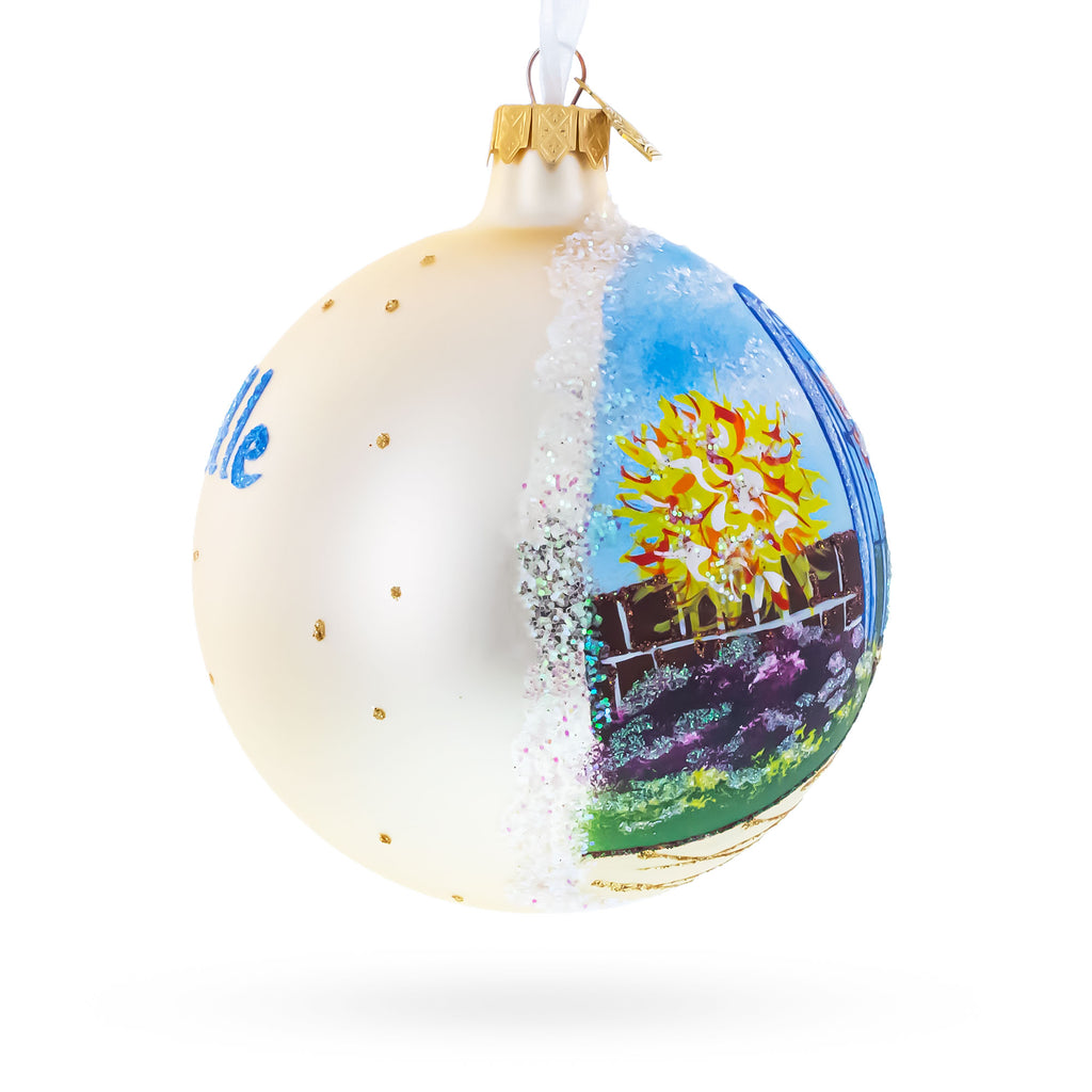 Chihuly Garden and Glass, Seattle, Washington, USA Glass Ball Christmas Ornament 4 InchesUkraine , dimensions in inches: 4 x 4 x 4