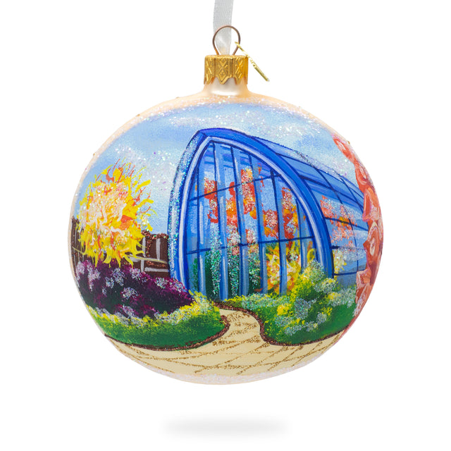 Chihuly Garden and Glass, Seattle, Washington, USA Glass Ball Christmas Ornament 4 Inches in Multi color, Round shape