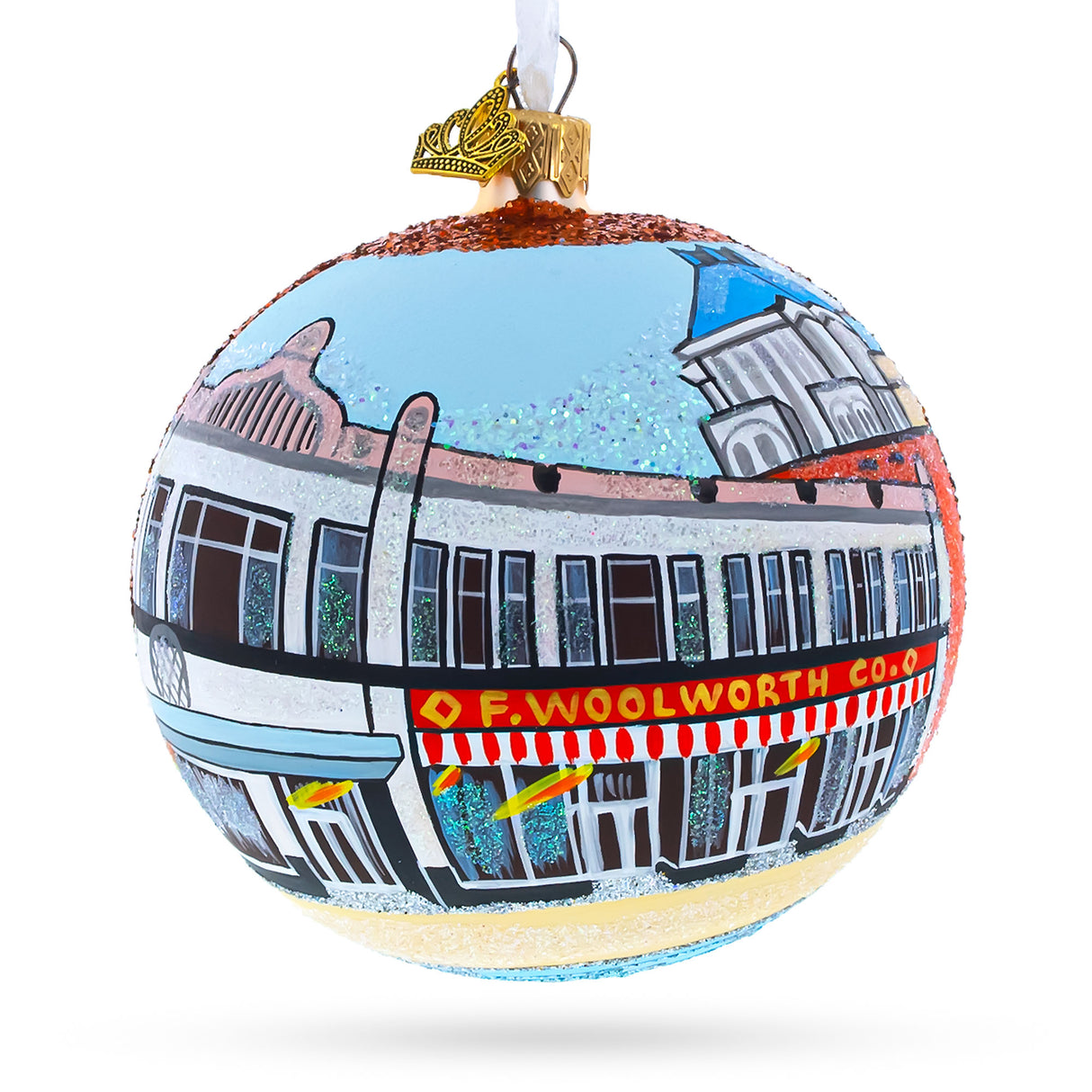 International Civil Rights Center & Museum, Greensboro, North Carolina, USA Glass Ball Christmas Ornament 4 Inches in Multi color, Round shape