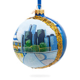 Detroit Riverfront, Detroit, Michigan, USA Glass Ball Christmas Ornament 4 InchesUkraine ,dimensions in inches: 4 x 4 x 4