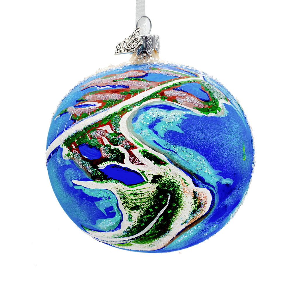 Glass Florida Keys, USA Glass Ball Christmas Ornament 4 Inches in Multi color Round