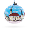 Old Town, Tallin, Estonia Glass Ball Christmas Ornament 4 Inches in Multi color Round