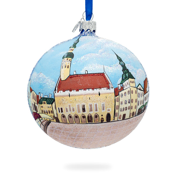 Old Town, Tallin, Estonia Glass Ball Christmas Ornament 4 Inches by BestPysanky