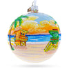 Glass South Beach, Miami, Florida, USA Glass Ball Christmas Ornament 4 Inches in Multi color Round