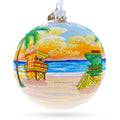 South Beach, Miami, Florida, USA Glass Ball Christmas Ornament 4 Inches in Multi color Round