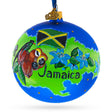 Glass Jamaica Island Glass Ball Christmas Ornament 4 Inches in Multi color Round