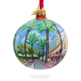 Lincoln Road, Miami, Florida, USA Glass Ball Christmas Ornament 3.25 Inches in Multi color, Round shape