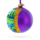 Iris Field Painting Glass Ball Christmas Ornament 4 InchesUkraine , dimensions in inches: 4 x 4 x 4
