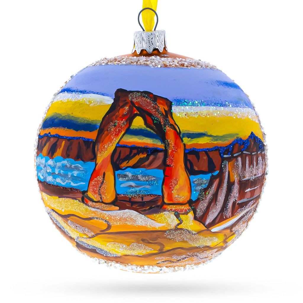 Arches National Park, Utah, USA Glass Ball Christmas Ornament 4 Inches in Multi color Round