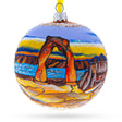 Glass Arches National Park, Utah, USA Glass Ball Christmas Ornament 4 Inches in Multi color Round