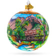 Bridge in the Mountain Park Painting Glass Ball Christmas Ornament 4 Inches in Multi color, Round shape