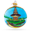 Bali, Indonesia Glass Ball Christmas Ornament 4 Inches in Multi color, Round shape