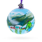 Whistler Blackcomb Ski Resort, Canada Glass Ball Christmas Ornament 4 Inches in Multi color Round
