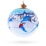 Chamonix Ski Resort, France Glass Ball Christmas Ornament 4 Inches in Multi color Round