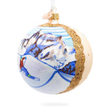Chamonix Ski Resort, France Glass Ball Christmas Ornament 4 InchesUkraine ,dimensions in inches: 4 x 4 x 4