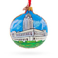 Nebraska State Capitol,  Lincoln, Nebraska, USA Glass Ball Christmas Ornament 3.25 Inches in Multi color Round