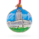Nebraska State Capitol,  Lincoln, Nebraska, USA Glass Ball Christmas Ornament 3.25 Inches in  color Round