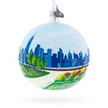 Liberty State Park, Jersey City, New Jersey, USA Glass Ball Christmas Ornament 4 Inches in Multi color Round