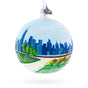 Liberty State Park, Jersey City, New Jersey, USA Glass Ball Christmas Ornament 4 Inches in  color Round